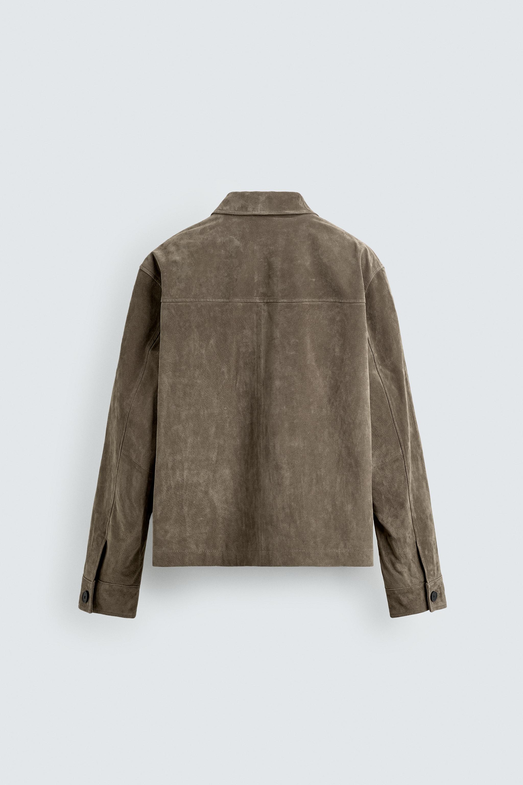 SUEDE CROPPED FIT OVERSHIRT